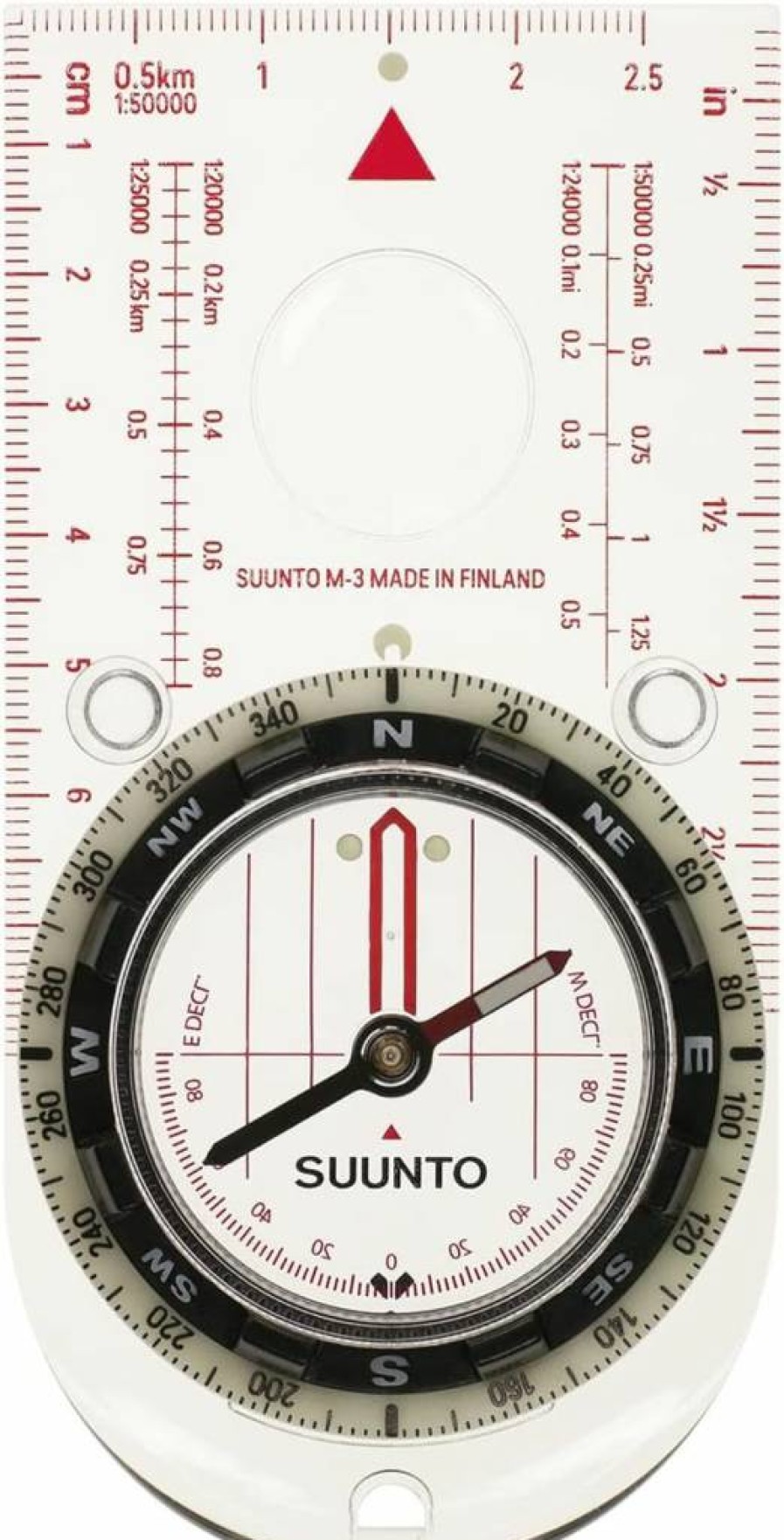 SUUNTO Professional White Baseplate Compass for Outdoor Navigation and Hiking