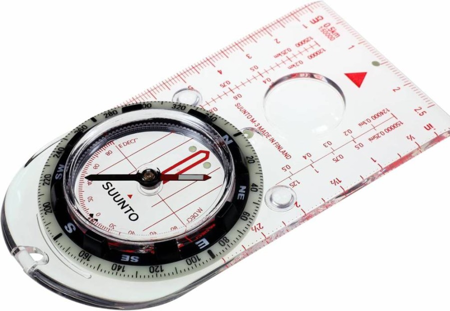 SUUNTO Professional White Baseplate Compass for Outdoor Navigation and Hiking