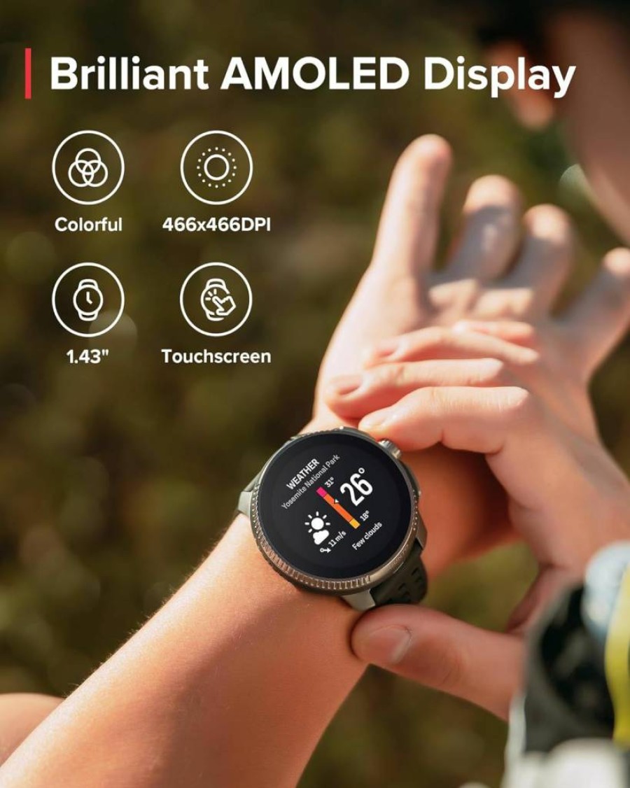 SUUNTO Race Titanium GPS Sports Watch with Heart Rate Monitor – Amethyst Edition & Bone Conduction Headphones in Red