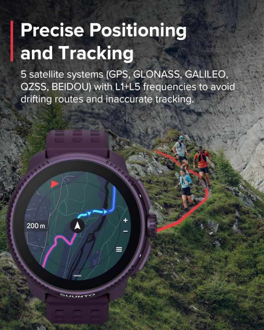 SUUNTO Race Titanium GPS Sports Watch with Amethyst Bezel & Sonic Bone Conduction Headphones - Black