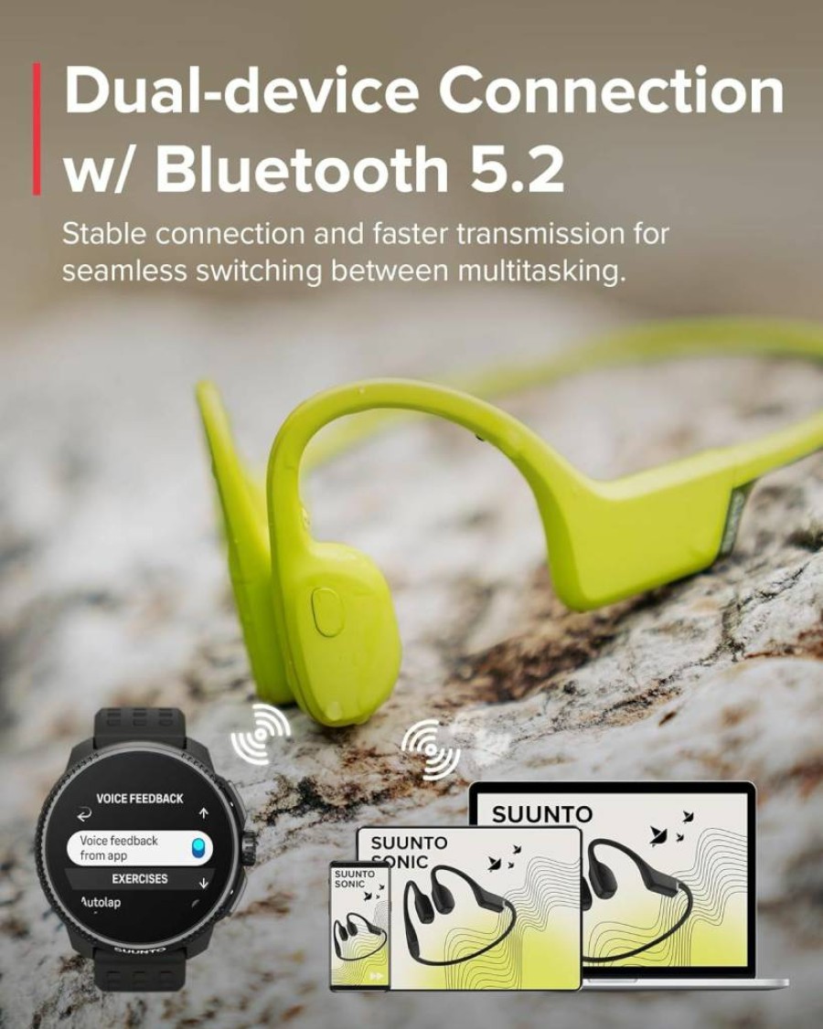 SUUNTO Race Titanium GPS Sports Watch with Amethyst Bezel & Sonic Bone Conduction Headphones - Black