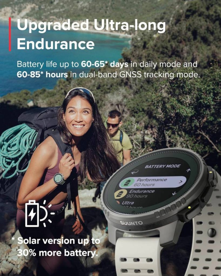 SUUNTO Vertical Titanium Solar Sand - Open-Ear Bone Conduction Headphones with Solar Charging, Lime Color