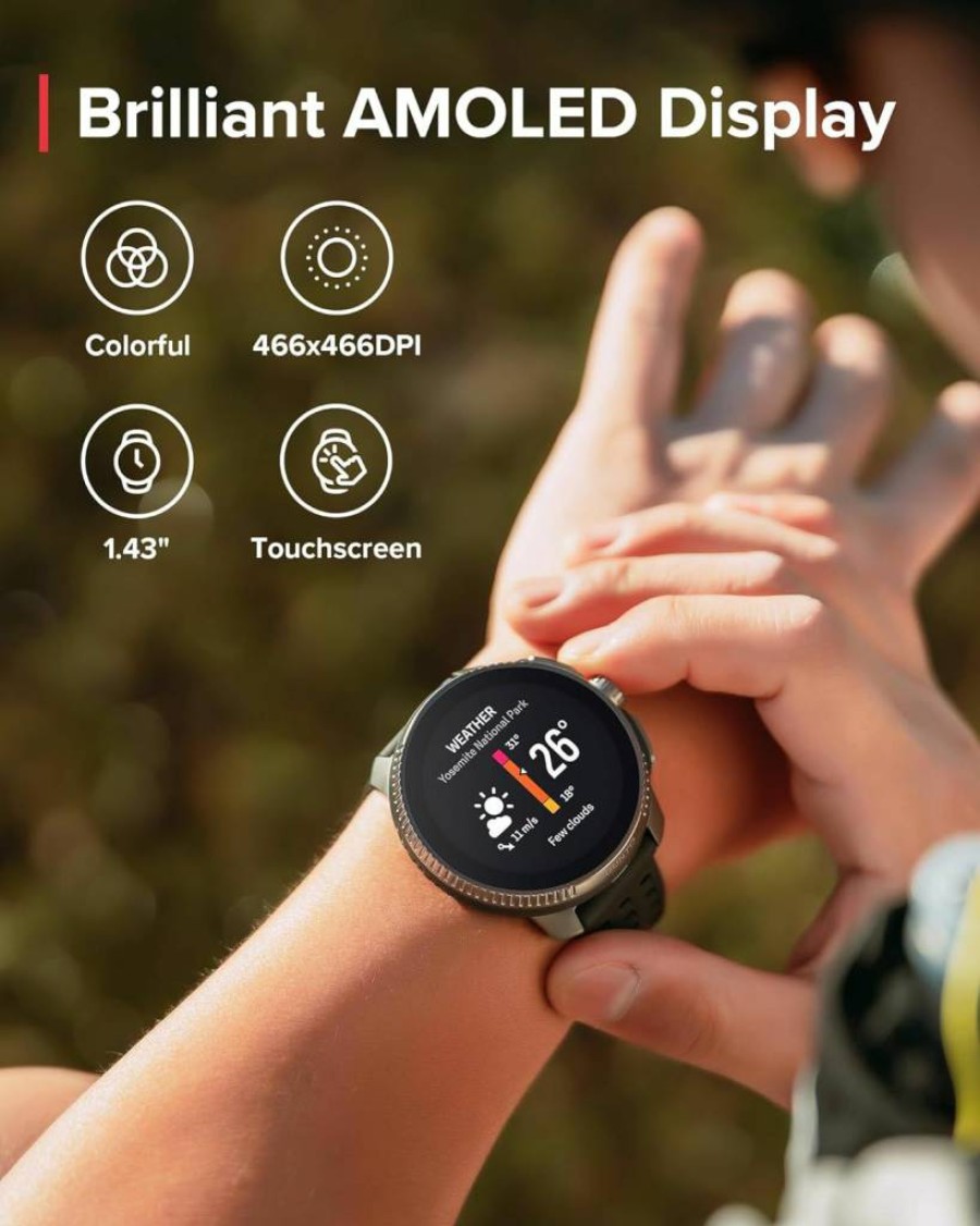 SUUNTO Race Stainless Steel GPS Sports Watch with Bone Conduction Headphone - Birch & Black Edition