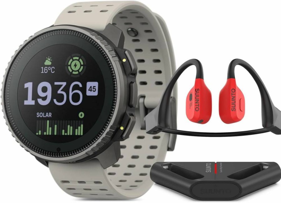 SUUNTO Vertical Titanium Solar Open-Ear Bone Conduction Headphones - Sand Wing Red