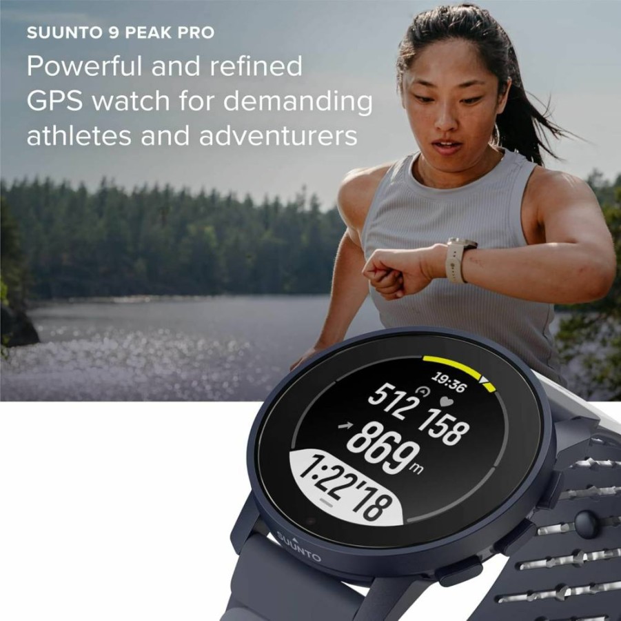 SUUNTO 9 Peak Pro GPS Sports Watch - 30-Day Battery Life, 95+ Sports Modes, Advanced Workout Analysis, Heart Rate Monitor, Ocean Blue