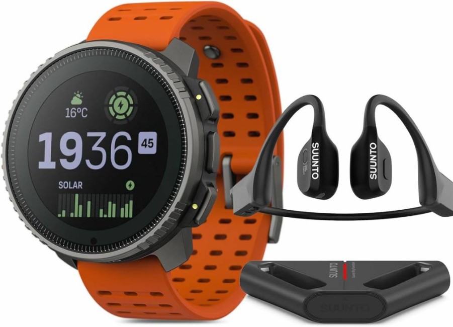 SUUNTO Vertical Titanium Solar Open-Ear Bone Conduction Headphones - Canyon Wing Black