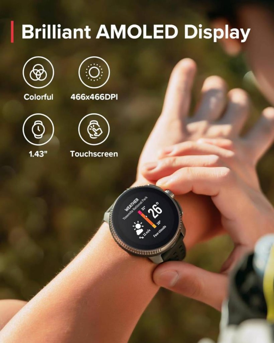 SUUNTO Race Titanium GPS Sports Watch with Bone Conduction Headphone - Amethyst & Lime