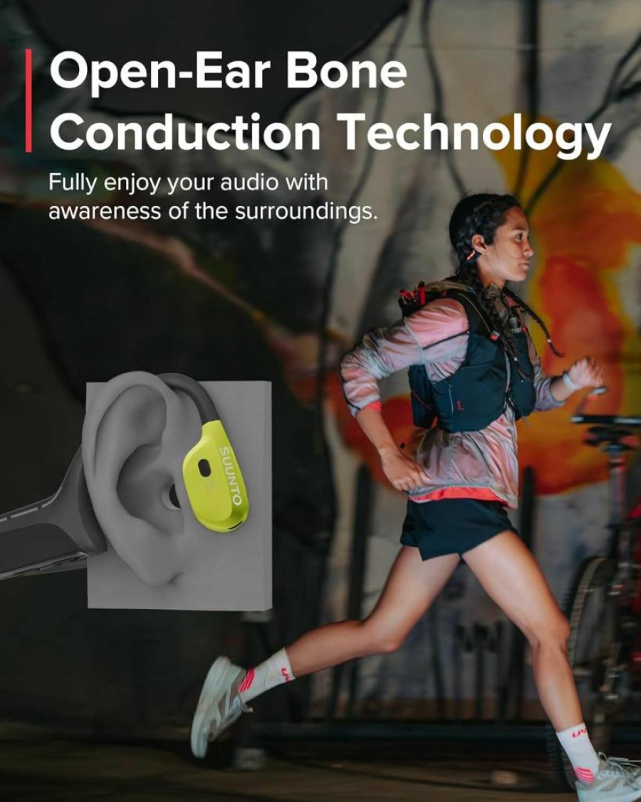 SUUNTO Race Titanium GPS Sports Watch with Bone Conduction Headphone - Amethyst & Lime