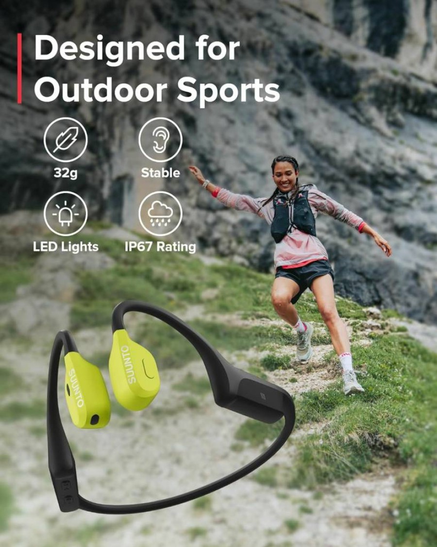 SUUNTO Race Titanium GPS Sports Watch with Bone Conduction Headphone - Amethyst & Lime