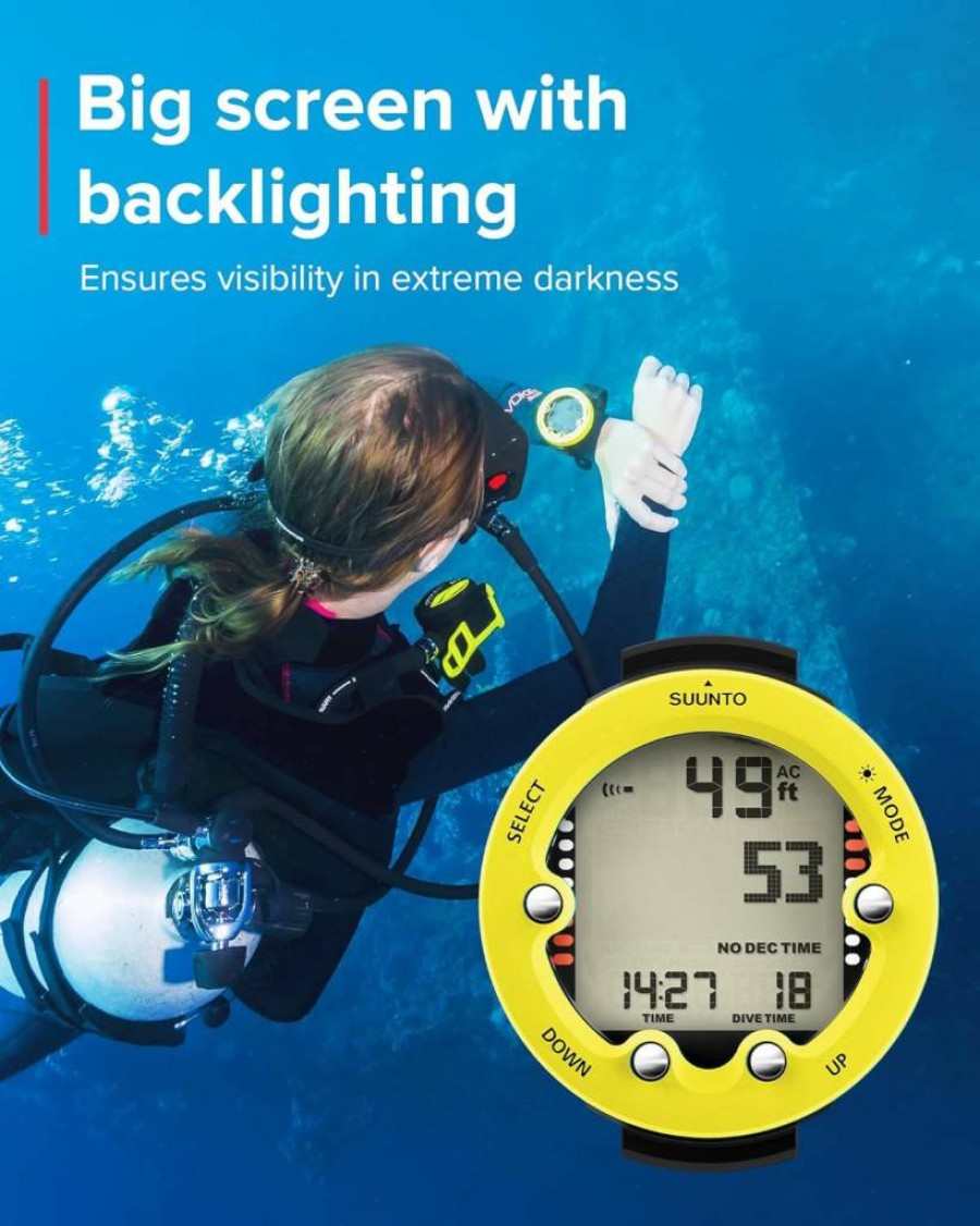 SUUNTO Zoop Novo Wrist Dive Computer for Scuba Diving with Depth Gauge and Nitrox Support