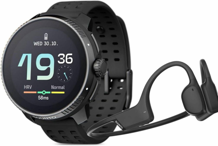 SUUNTO Race Stainless Steel GPS Sports Watch with Bone Conduction Headphones - Black