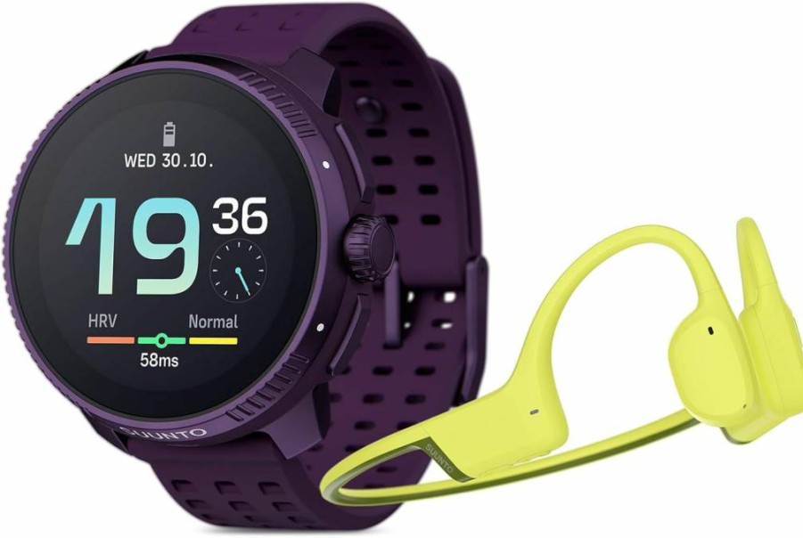 SUUNTO Race Titanium GPS Sports Watch with Heart Rate Monitor – Amethyst & Lime Color, Premium Fitness Tracker for Running, Cycling, Swimming