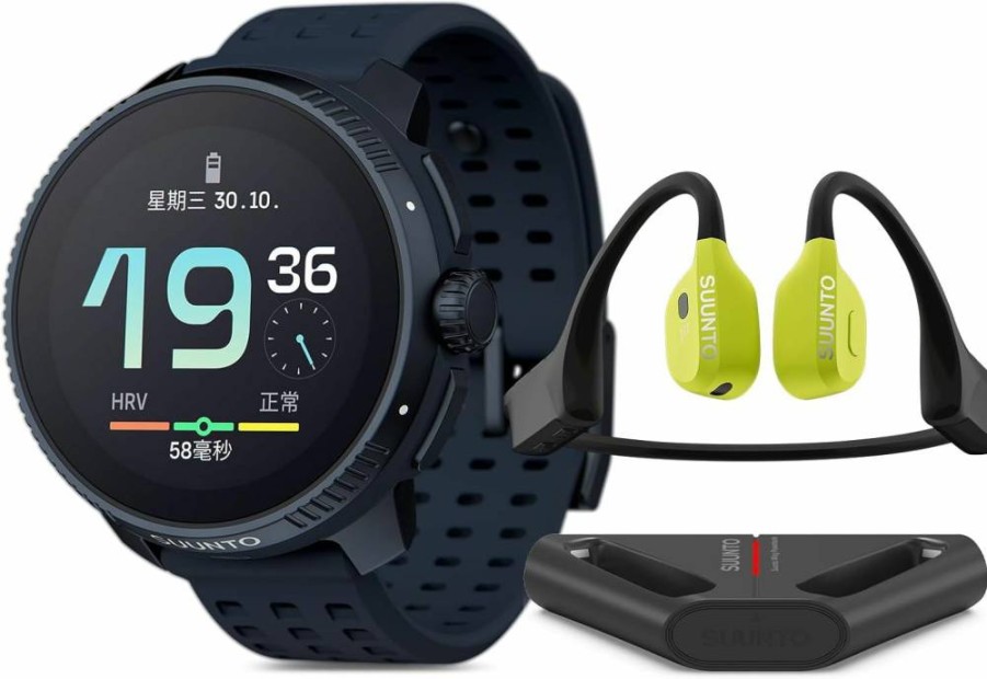 SUUNTO Race GPS Sports Watch - Stainless Steel Midnight Edition with Bone Conduction Headphones