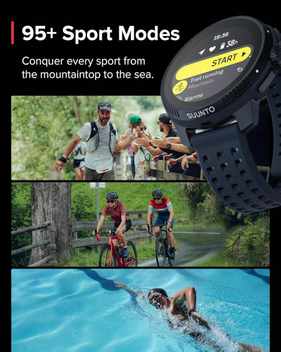SUUNTO Race GPS Sports Watch - Stainless Steel Midnight Edition with Bone Conduction Headphones