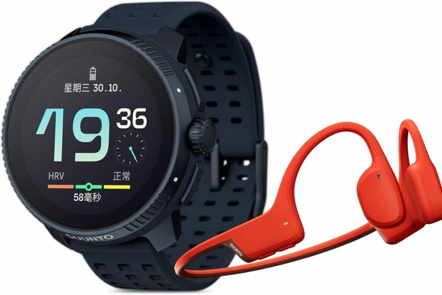 SUUNTO Race GPS Sports Watch - Stainless Steel Midnight Edition with Bone Conduction Headphones