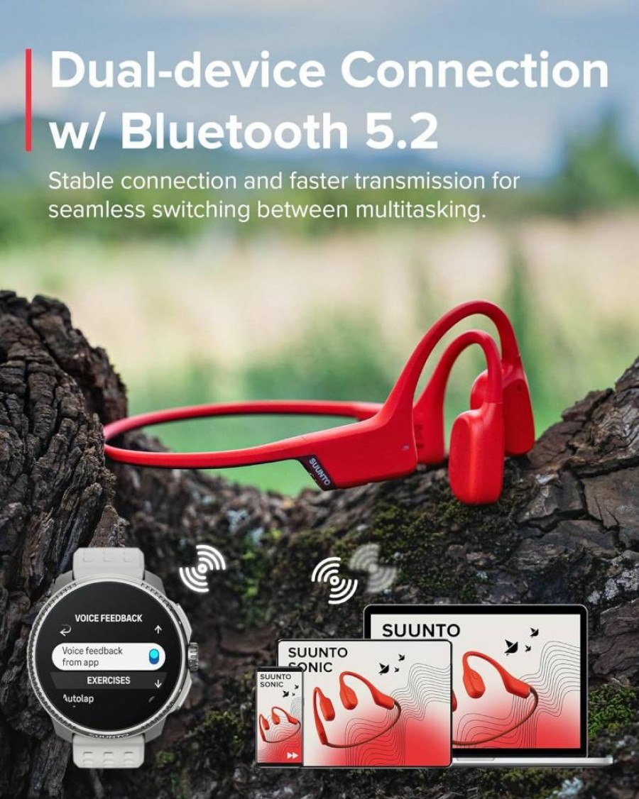 SUUNTO Race GPS Sports Watch - Stainless Steel Midnight Edition with Bone Conduction Headphones